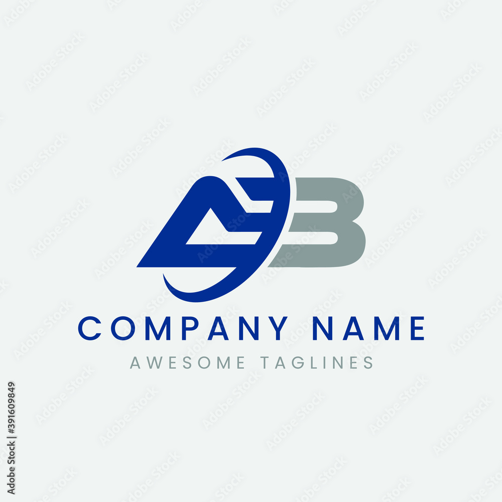 AB letter logo. A, B, BA vector logo template design