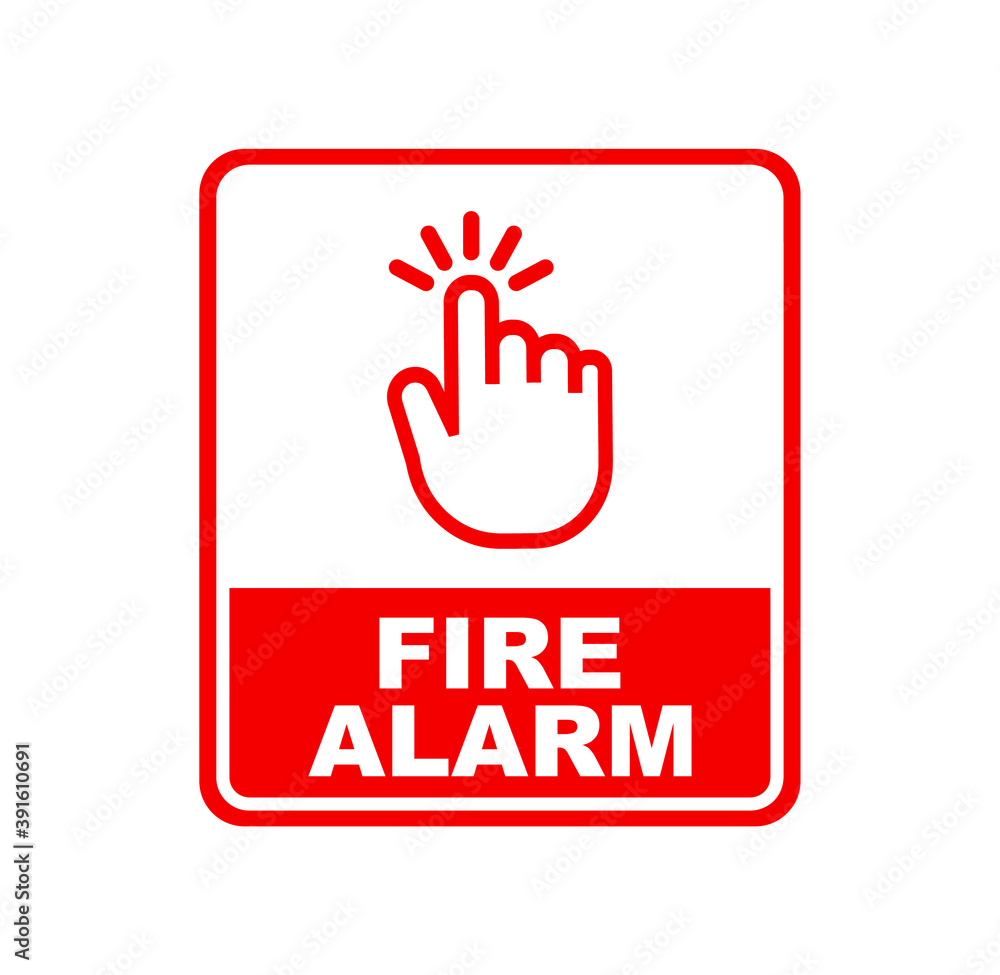 fire alarm sign on white background fire alarm sign on white background