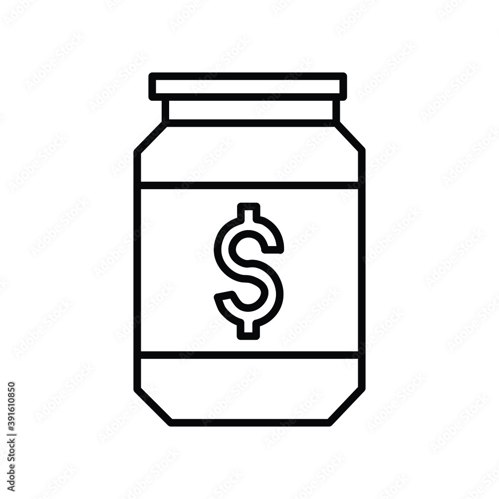 illustration of a jar of the money-saving line icon illustration of a jar of the money-saving line icon