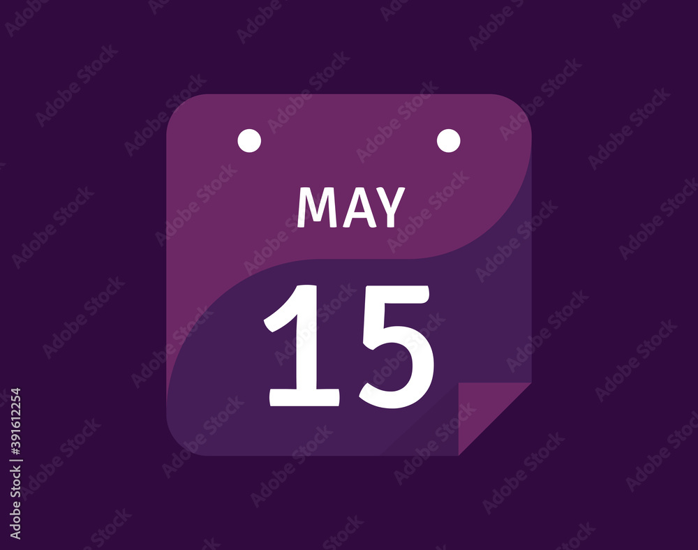 15 May, May 15 icon Single Day Calendar Vector illustration 15 May, May 15 icon Single Day Calendar Vector illustration