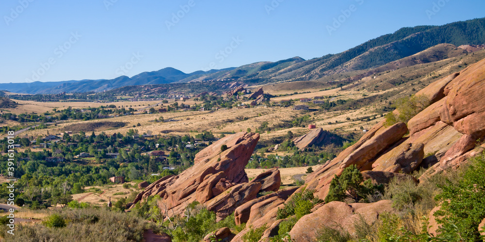 Morrison Countryside -  Panorama of the Morrison country side as viewed from Red Rocks Park, Jefferson County, Colorado
