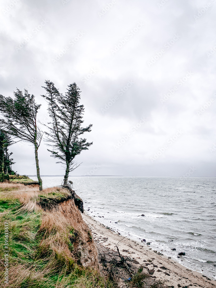 Raue Küste an der Nordsee in Dänemark