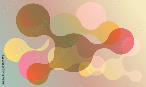 Abstract connected circles vector banner background.