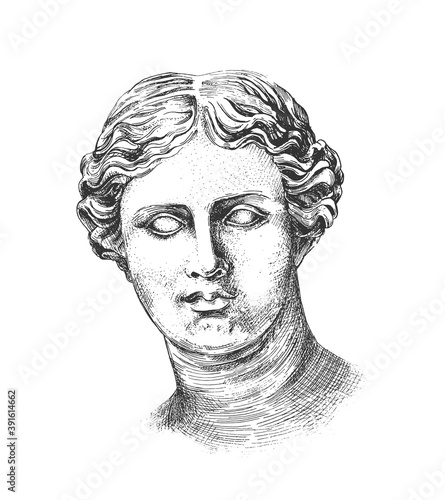 Aphrodite head greek sculpture