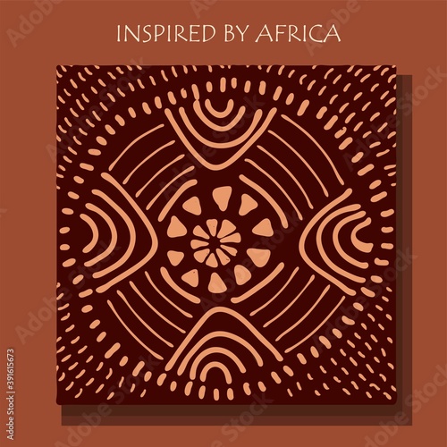 Фотография ican background, flyer with grunge tribal traditional pattern