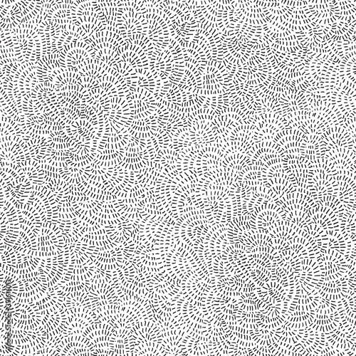 Vector seamless abstract pattern from black hand drawn chaotic stroke lines on a white background. Organic ornament, wallpaper, wrapping paper, Bohemian textile print photo