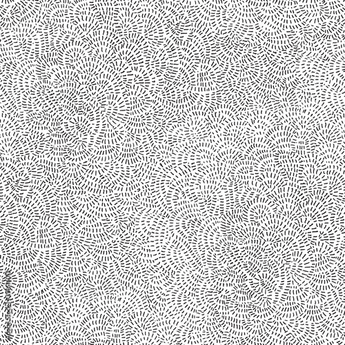 Vector seamless abstract pattern from black hand drawn chaotic stroke lines on a white background. Organic ornament, wallpaper, wrapping paper, Bohemian textile print