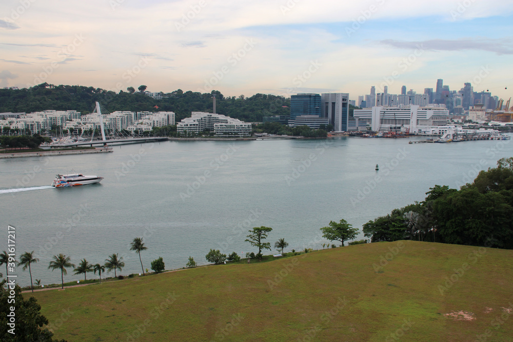 view from sentosa island in singapore