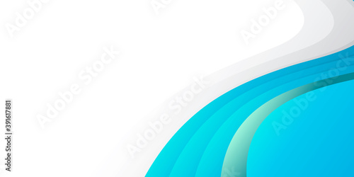 Blue green white abstract wavy background with business and corporate concept