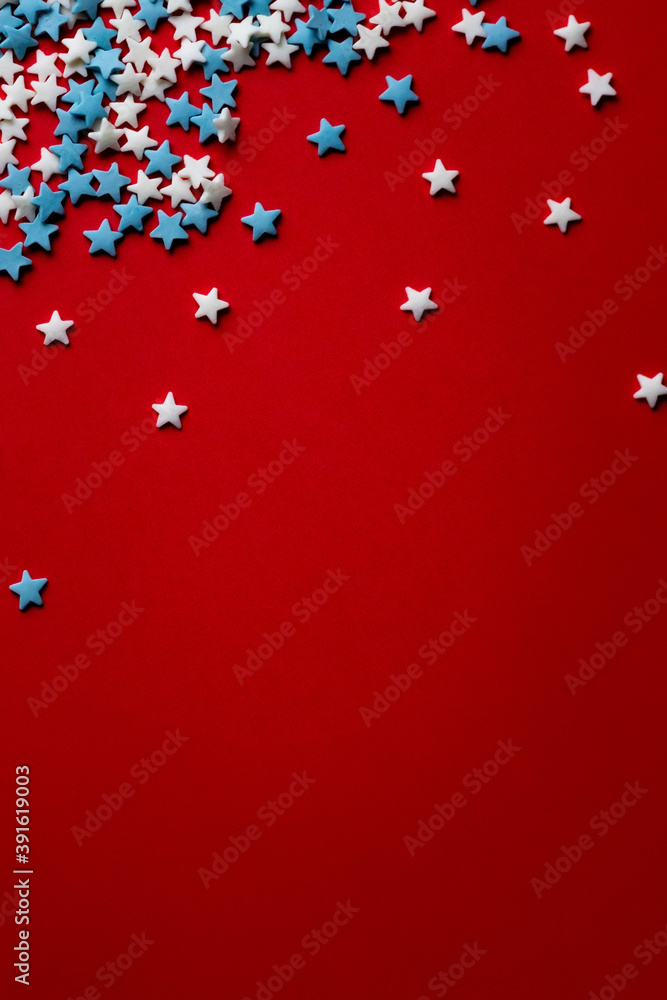red christmas background with white and blue stars red christmas background with white and blue stars