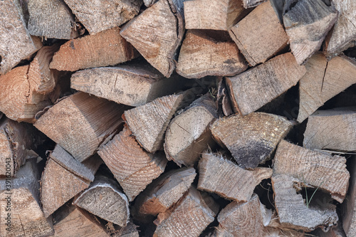 Wallpaper Mural stack of dry logs background Torontodigital.ca