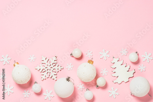 Christmas background with holiday decorations.