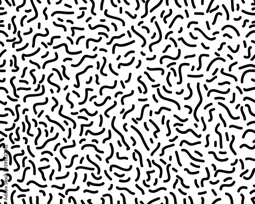 Pattern of different confetti lines, memphis style, seamless background
Pattern of different confetti lines, memphis style, seamless background