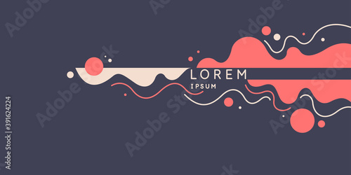 Trendy abstract background. Composition of amorphous forms and lines.