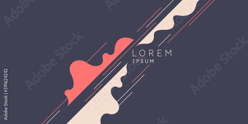 Trendy abstract art geometric background with flat, minimalistic style.