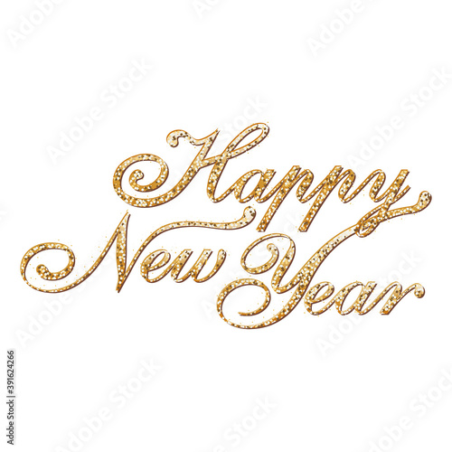 happy new year in shiny gold letters