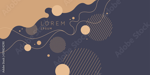 Poster with dynamic waves. Vector illustration in minimal style. Abstract background.