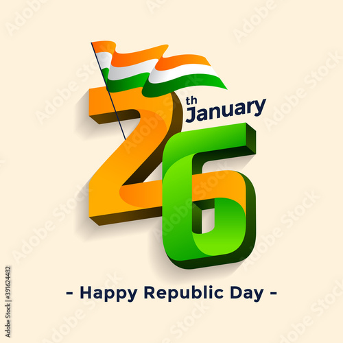 Happy Indian Republic Day Background. 26th January