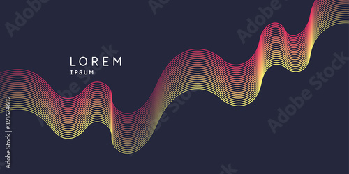 Vector abstract background with dynamic waves and lines.