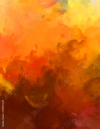 Abstract background of colorful brush strokes. Brushed vibrant wallpaper. Painted artistic creation. Unique and creative illustration.