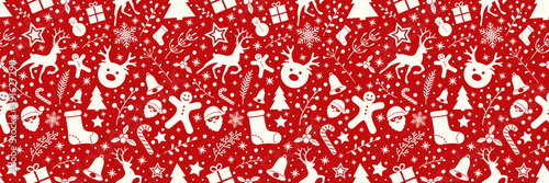 Christmas background with colourful decorations. Vector.