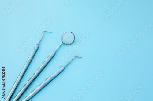 Set of Metal Medical Equipment for Dental Care