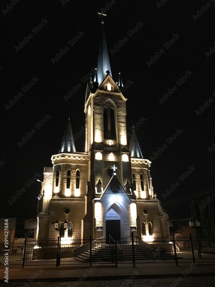 church in night