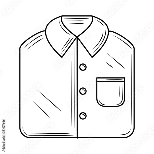 laundry, folded male shirt line style icon