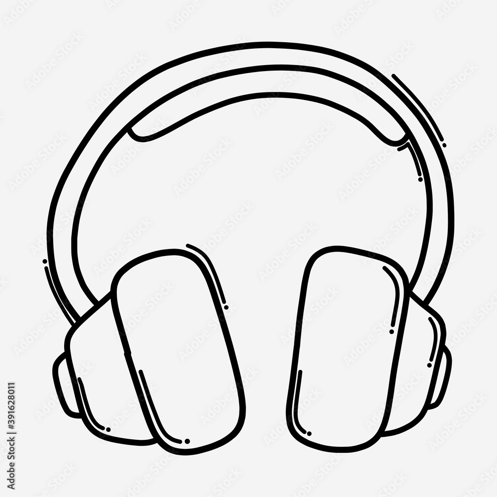 headphone doodle vector icon. Drawing sketch illustration hand drawn line eps10 headphone doodle vector icon. Drawing sketch illustration hand drawn line eps10