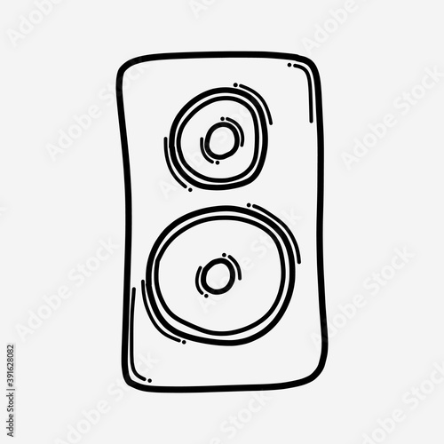 speaker doodle vector icon. Drawing sketch illustration hand drawn line eps10