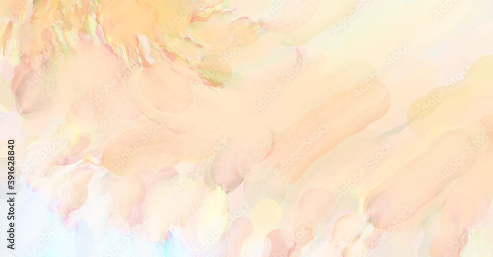 Obraz premium Watercolor abstract painting with pastel colors. Soft color painted illustration of calming composition for poster, wall art, banner, card, book cover or packaging. Modern brush strokes painting.