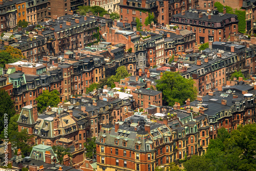 Rows in brownstones in Boston's Back Bay