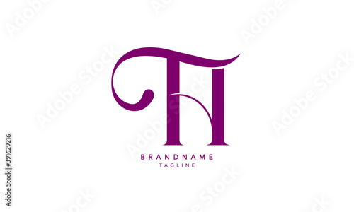 Alphabet letters Initials Monogram logo TH, HT, T and H