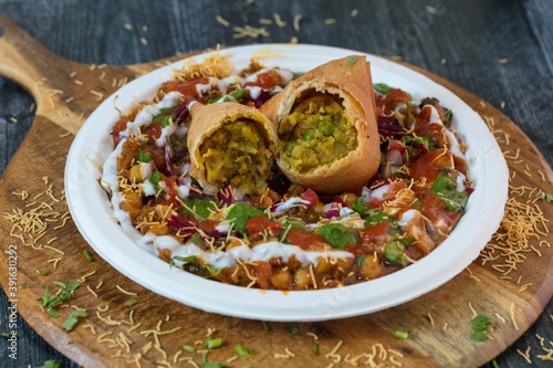Authentic Indian Vegetarian food: Samosa Chaat