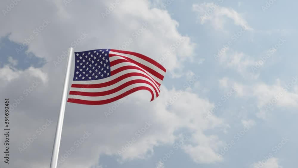 United States Flag with 3D Rendering. 4K United States Flag with 3D Rendering. 4K