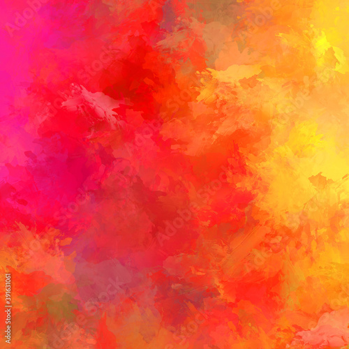 Wall art. Unique and creative illustration. Brush stroked painting. Abstract background of colorful brush strokes. Brushed vibrant wallpaper. Painted artistic creation.