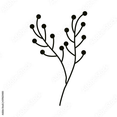 leaves silhouette icon style  branch nature dry
