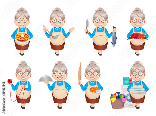Grandma cartoon character. Happy Grandparents Day