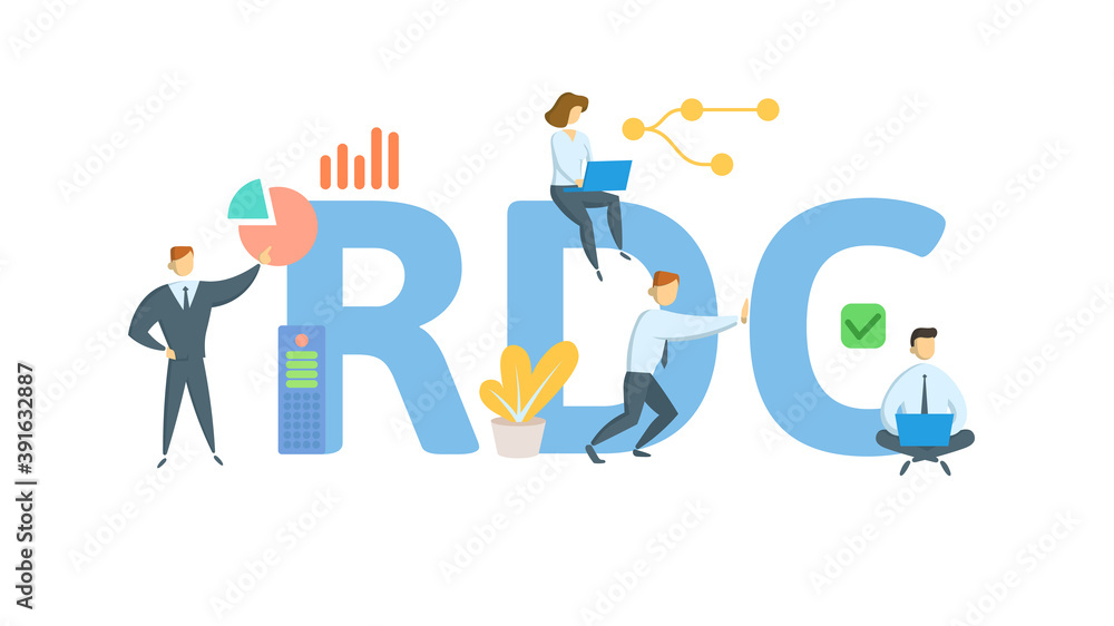 RDC, Running down clause. Concept with keywords, people and icons. Flat vector illustration. Isolated on white background. RDC, Running down clause. Concept with keywords, people and icons. Flat vector illustration. Isolated on white background.