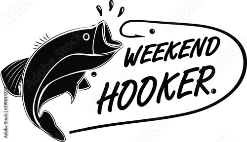 weekend hooker vector, fishing svg