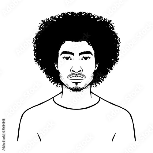 Isolated afro american man. Man portrait - Vector illustration