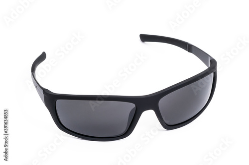 Mens black sunglasses isolated on white background