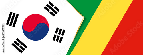 South Korea and Congo flags, two vector flags.