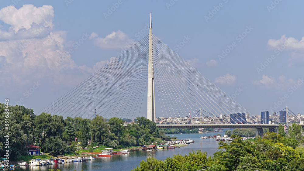 Ada bridge Belgrade Serbia