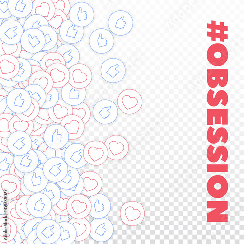 Social media icons. Social media obsession concept