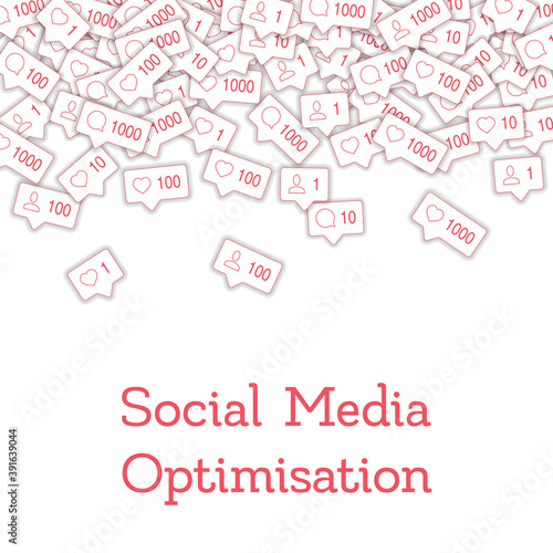 Social media icons. Social media optimisation conc