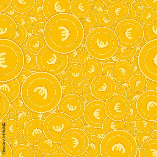 European Union Euro coins seamless pattern. Worthy