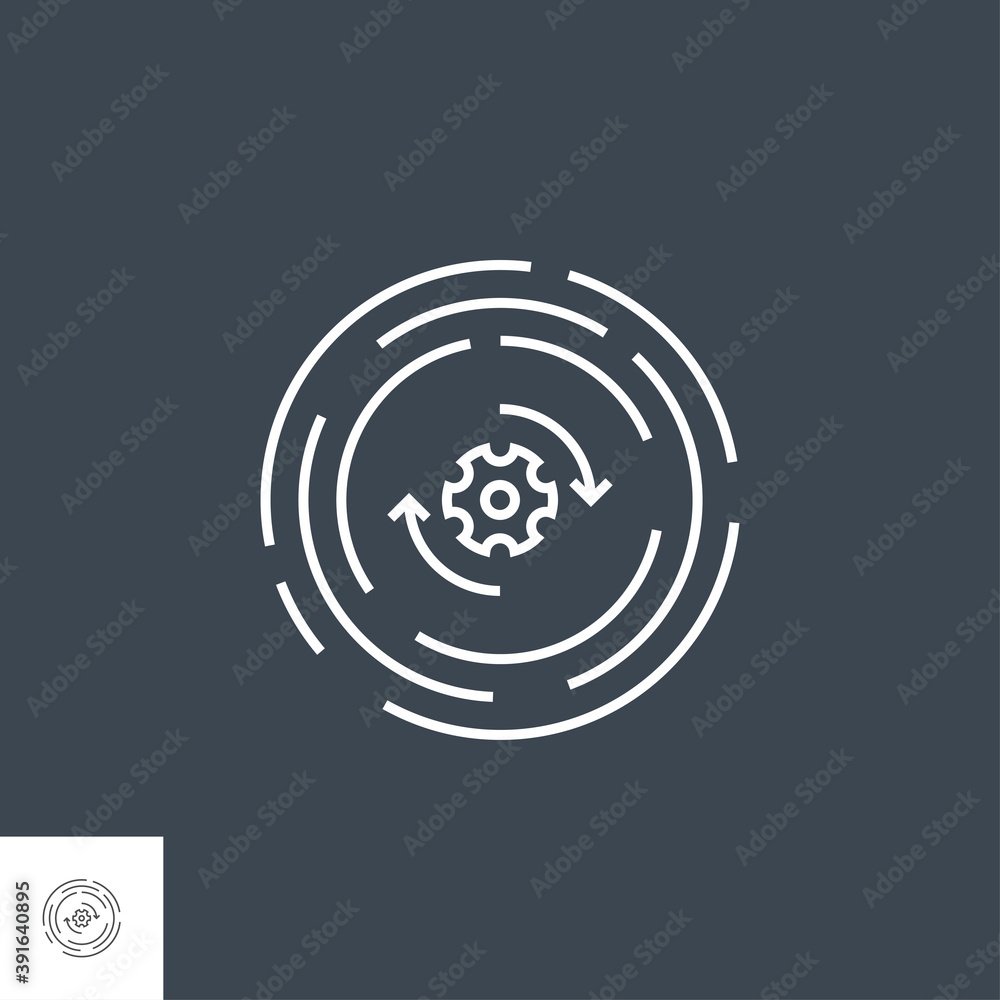 Update Related Vector Thin Line Icon. Isolated on Black Background. Editable Stroke. Vector Illustration. Update Related Vector Thin Line Icon. Isolated on Black Background. Editable Stroke. Vector Illustration.