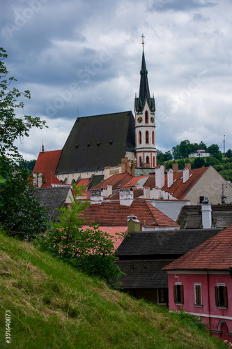 Church in Cesky Krumlov, historical city in Czechia