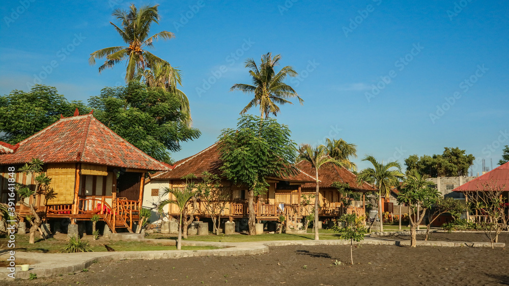 Traditional balinese wooden bungalows Traditional balinese wooden bungalows